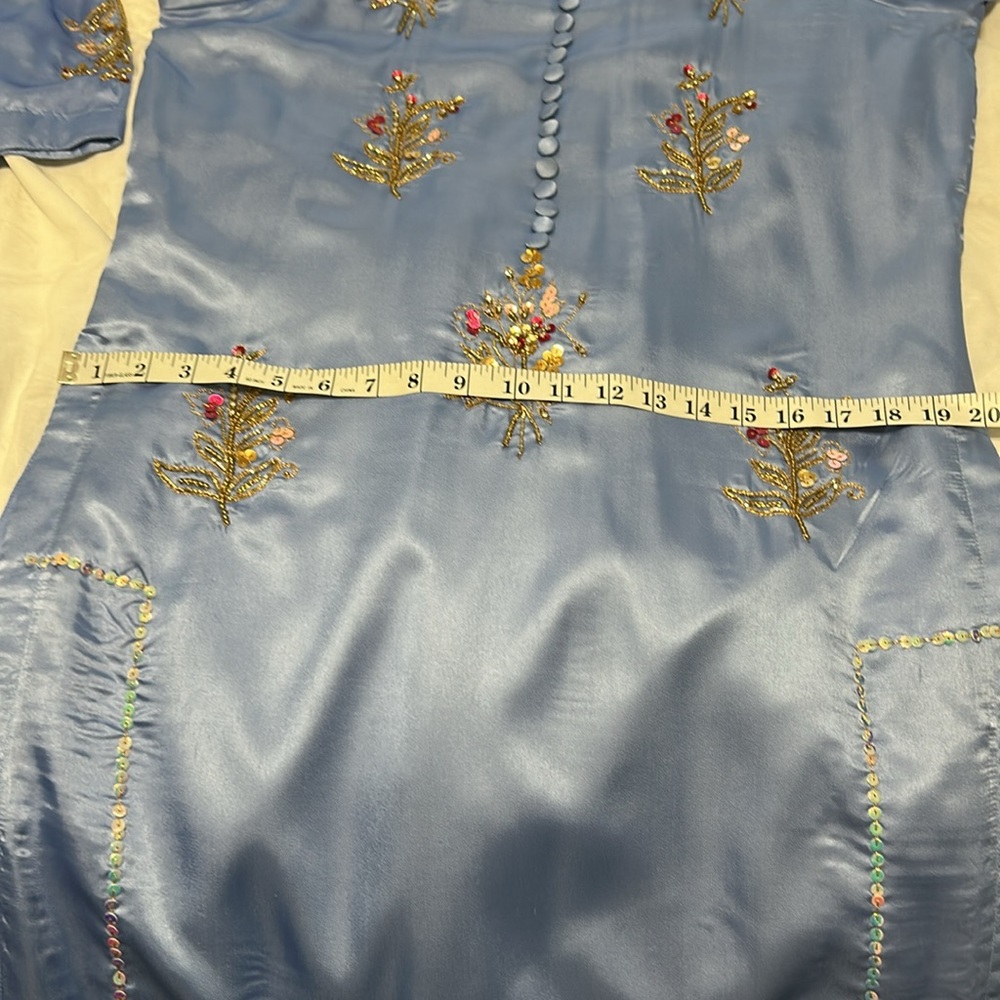 Shalwar kameez organza Duppatta blue size small. Indian Pakistani wear. - Picture 12 of 17